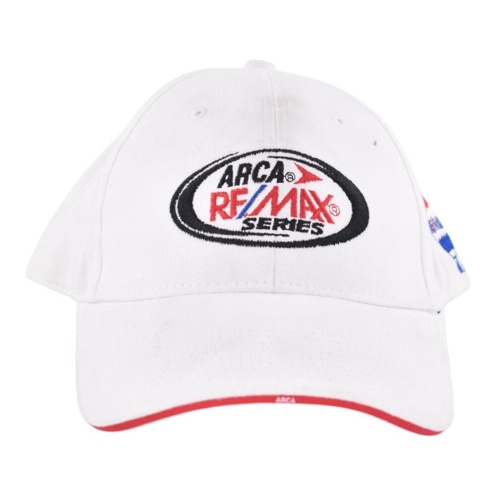 ARCA RE/MAX Series White Baseball Cap Hat Racing Sponsor Logo Adjustable